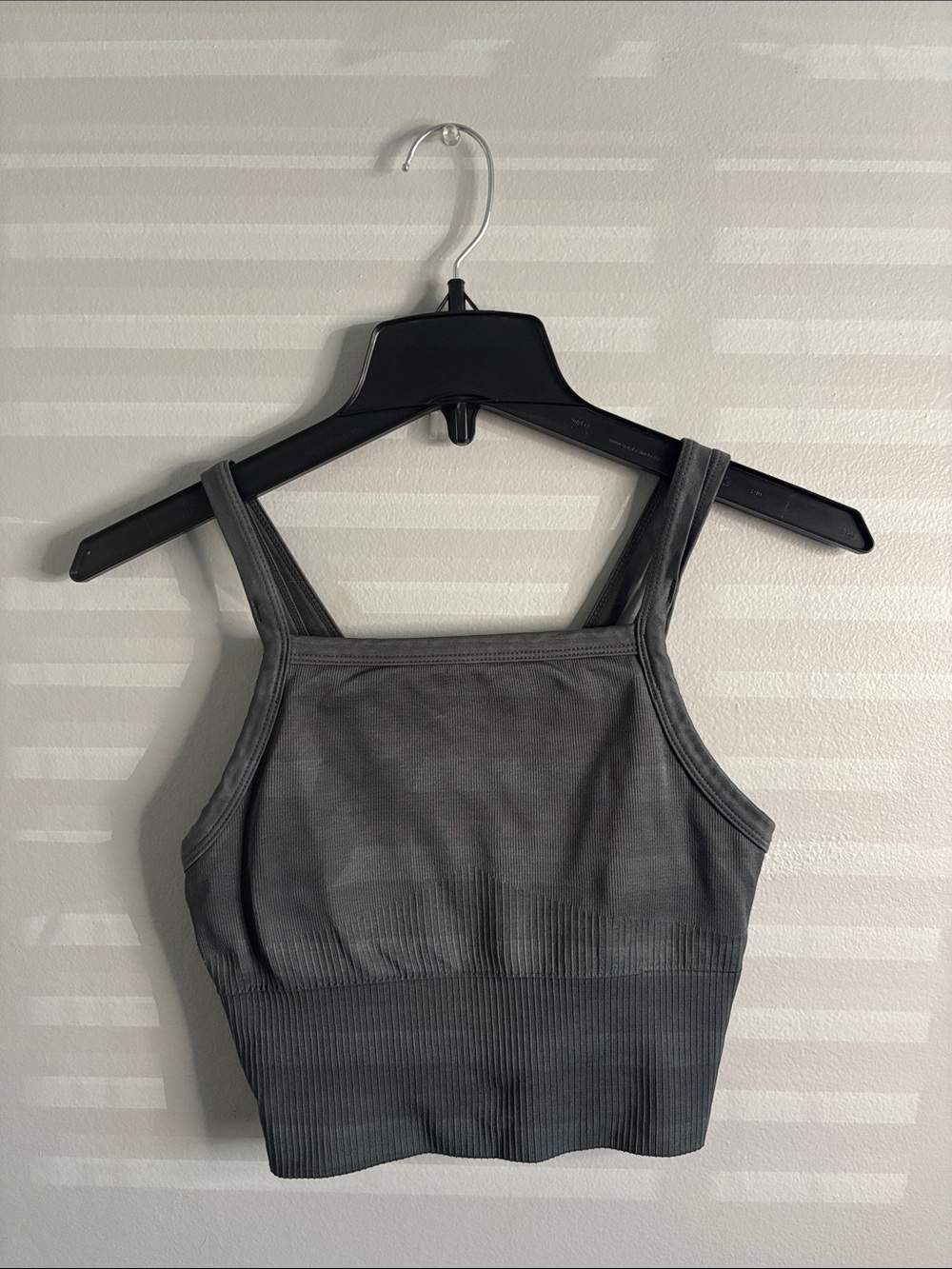 Z Zegna Women's Square-Neck Cropped Tank - Charcoal